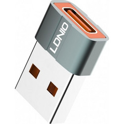 Αντάπτορας USB Σε USB-c Lc150 Αρσενικό Σε Θηλυκό Γκρι LDNIO 6933138691427