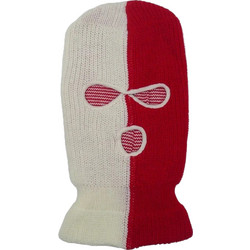 Ghetto Red/White Full Face Cover Double Color 3 Holes