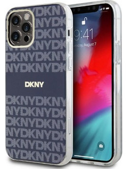 DKNY TPU Repeat Pattern Tonal Stripe Θήκη Σιλικόνης με Magsafe για iPhone 12 / 12 Pro Μπλε