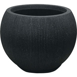 MarHome Polyresin Κασπώ Ριγωτό Μπάλα Μαύρο Γρανίτη Φ53x41.1cm 06-10012-L
