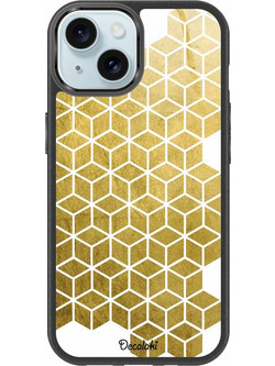 Gold Cubes Θήκη Κινητού Σχέδιο 50038 - iPhone, iPhone 15, Premium Classic Case