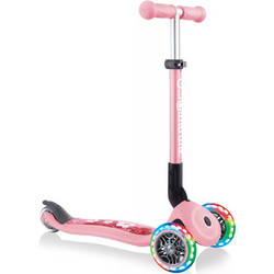 Globber Scooter Wheels Junior Foldable Fantasy Light Αναδιπλούμενο Παιδικό Πατίνι Τρίτροχο με Φωτάκια Ροζ