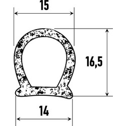 Αφρώδες τούνελ 15x16.5mm με αυτοκόλλητη ταινία