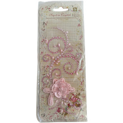 Διακοσμητικά Στρας για scrapbooking Ροζ Λουλούδια