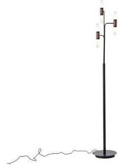 Arte Illumina Επιδαπέδιο Φωτιστικό LED 18W 3000K 1800lm 250X1600mm Αλουμίνιο Μαύρο Χρυσό VELAS (144-17054)