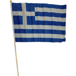 JOIN Σημαία Ελληνική Πάνινη με Ξύλινη Λαβή 44x30x58cm