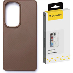 Wozinsky Carbon Fiber Case With Magsafe For Samsung Galaxy S25 - Brown - (Wozinsky Magsafe Carbon Fibre Case Samsung Galaxy S25 Gold)