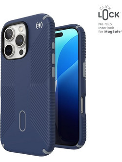 Speck Presidio2 Grip ClickLock & MagSafe - Case for iPhone 16 Pro (Coastal Blue / Dust Grey / White) - (150701-3206)
