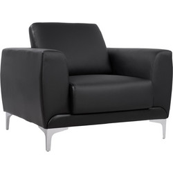 HomeMarkt Πολυθρόνα Δερματίνη Μαύρη Kenzie HM3121.11