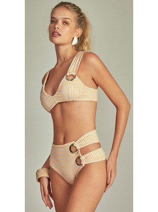SLOANE EYELET IN ORANGE PIED DE POULE PRINT