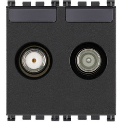 ARKE ΜΗΧΑΝΙΣΜΟΣ ΠΡΙΖΑΣ TV-RD-SAT ΑΠΛΗ 1DB 2 ΕΞΟΔΩΝ 2M ΓΚΡΙ VIMAR
