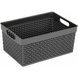 ΚΑΛΑΘΙ ΑΠΟΘΗΚΕΥΣΗΣ RATTAN ΑΝΘΡΑΚΙ 30x21x14cm ΤΕΜΑΧΙΟ HOMEPLAST Α00887Α