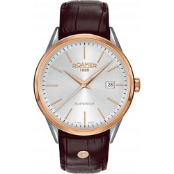 Roamer Superior Ανδρικό Ρολόι με Καφέ Δερμάτινο Λουράκι R508833491505