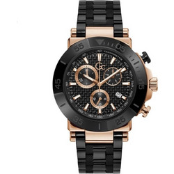 Guess GC Collection Ανδρικό Ρολόι Χρονογράφος με Μαύρο Μεταλλικό Μπρασελέ Y70002G2MF