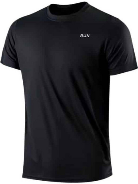 Μαύρο Ανδρικό RUN Μπλουζάκι αναπνέον