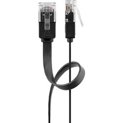Goobay Flat U/UTP Cat.6 Καλώδιο Δικτύου Ethernet 2m Black