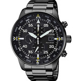 Citizen Eco-Drive Ανδρικό Ρολόι Χρονογράφος Solar με Μαύρο Μεταλλικό Μπρασελέ CA0695-84E