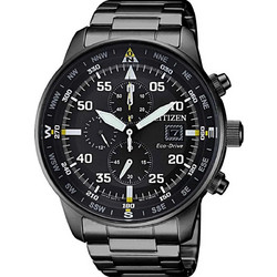 Citizen Eco-Drive Ανδρικό Ρολόι Χρονογράφος Solar με Μαύρο Μεταλλικό Μπρασελέ CA0695-84E
