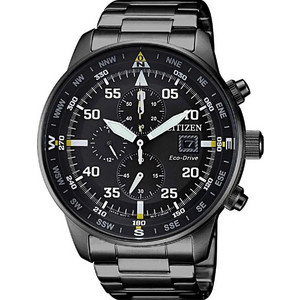 Citizen Eco-Drive Ανδρικό Ρολόι Χρονογράφος Solar με Μαύρο Μεταλλικό Μπρασελέ CA0695-84E