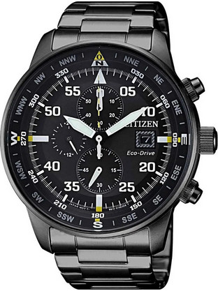 Citizen Eco-Drive Ανδρικό Ρολόι Χρονογράφος Solar με Μαύρο Μεταλλικό Μπρασελέ CA0695-84E