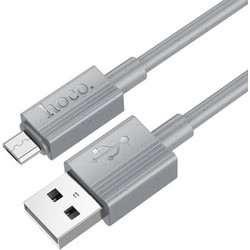 Καλώδιο USB-A σε microUSB Hoco X107, 18W, 2A, 1m, Γκρι