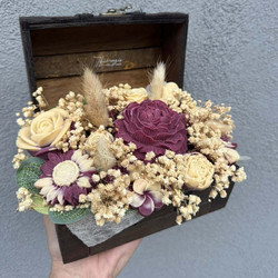 Αρωματικό Ξύλινο Μπαουλάκι 18x12x12cm από λουλούδια κεριού σόγιας