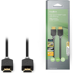 Nedis Καλώδιο HDMI 1.4 HDMI Male to HDMI Male 2m Black CVBW34000AT20