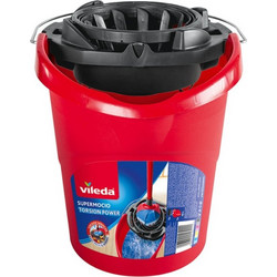 Vileda SuperMocio Κουβάς για το Σφουγγάρισμα με Στίφτη Πλαστικός 10lt Κόκκινος 1 Τεμάχιο