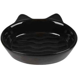 Πιάτο Γάτας Κεραμικό FLAMINGO GIZMO BLACK, 13x13 cm, 170 ml