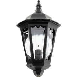 ΦΑΝΑΡΙ ΜΙΣΟ ΑΛΟΥΜΙΝΙΟΥ 34CM X 20CM 8510 ΜΑΥΡΟ, CE,IP44,E14 - 116610