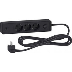 APC Socket ST943U1WA, 3 Outlets ,USB Type, 3m Cable, Black ST943U3B