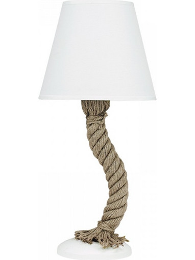 InLight 3433 Πορτατίφ Ε27 Λευκό Καφέ Φ14xΥ50cm