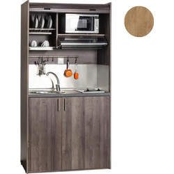 Πολυκουζίνα mini kitchen 105cm απόχρωση δρυς sychro για ξενώνες, γραφεία & φοιτητικά studio
