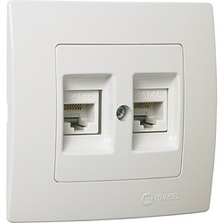 Πρίζα δικτύου RJ45 CAT5 διπλή λευκή Makel Lillium Natural Kare - 32001036