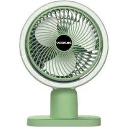 Yesplus Ys-1608 Επαναφορτιζόμενο Ανεμιστηράκι Γραφείο Επιτραπέζια Με Φως 360 Περιστρεφόμενο - Πράσινο