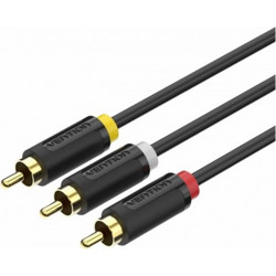 VENTION 3RCA Male to Male AV Cable 2M Black (BCABH) (VENBCABH)