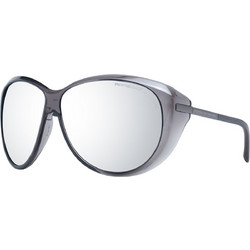 Porsche Design P8602A A Γυναικεία Γυαλιά Ηλίου Oversized Κοκάλινα Ασημί Μαύρα με Γκρι Polarized Φακό