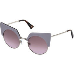 Web WE0229 78Z Γυναικεία Γυαλιά Ηλίου Cat Eye Μεταλλικά Χρυσά Γκρι με Καφέ Polarized Φακό