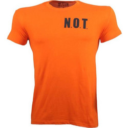 T-SHIRT NOT Πορτοκαλί με Μαύρο Logo 21052 (H&S)