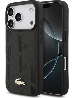 LACOSTE Pu Nomogramme Gold Logo Magsafe Case For Iphone 17 Pro Black - (LCHMP17LPNOK)