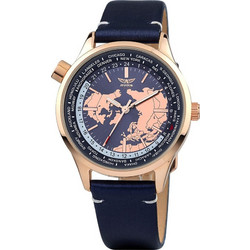 Aviator Γυναικείο Ρολόι με Μπλε Δερμάτινο Λουράκι AVW8660L05