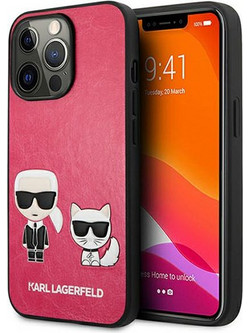 Karl Lagerfeld Ikonik Karl & Choupette - iPhone 13 Pro - Φούξια