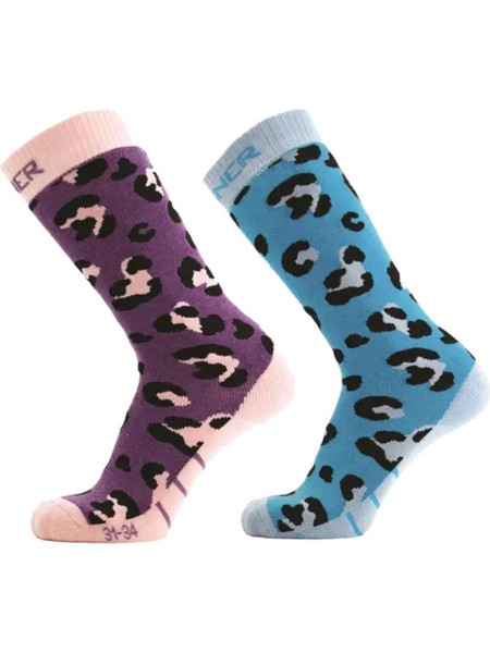 Κάλτσες παιδικές Kids Ski Animal 2 Pack Sinner Μπλε-Μωβ