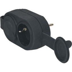DIY ΠΟΛΥΠΡ.2Χ2 ΦΙΣ 2Π+Γ ΜΕ ΚΑΠ IP44BLACK LEGRAND - 050490