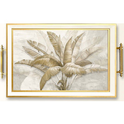 Δίσκος Σερβιρίσματος 244KNG1649 50x29x3,5cm White-Beige Aberto Design Γυαλί