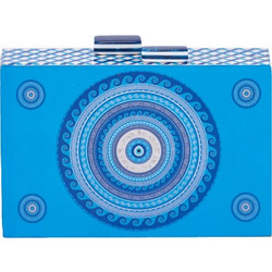 4Queens Τσαντάκι Φάκελος Clutch με Μάτι Light Blue 18cmx11.5cmx4.5cm