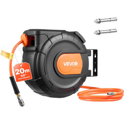 VEVOR Τυλικτήρας Αεροσωλήνας 20m x 9.5mm PVC, 300PSI, Αυτόματη Ανάκτηση, 180 Στροφή, Οροφή/Τοίχο για Γκαράζ και Εργαστήρια KQRGJPOGFBSWWGT56002V0