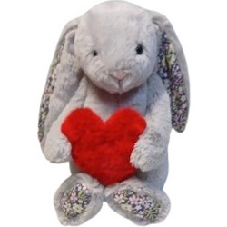 Jellycat Blossom Silver heart Bunny Bloom' 31cm x 12cm x 9cm