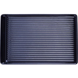 Μαντεμένια πλάκα ψησίματος 40X26 cm με ραβδώσεις και επισμάλτωση