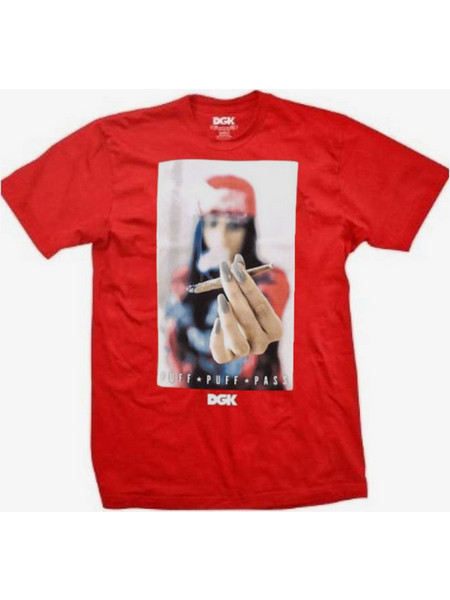 DGK Men Puff Puff Pass Tee - RED - DT-2641
